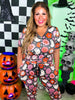 Boho Floral Ghost Short Sleeve Pajama Set - Whiskey Skies - SHIRLEY & STONE