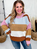 Bold Striped Color Block Sweater - Whiskey Skies - SEW IN LOVE