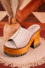 Bone Block Party Platform Open Toe Sandals - Whiskey Skies - CORKYS FOOTWEAR