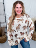 Bonfire Wild Horses Long Sleeve Sweater Knit - Whiskey Skies - SHOW ME YOUR MUMU