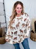 Bonfire Wild Horses Long Sleeve Sweater Knit - Whiskey Skies - SHOW ME YOUR MUMU