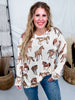 Bonfire Wild Horses Long Sleeve Sweater Knit - Whiskey Skies - SHOW ME YOUR MUMU