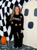 Boo! Chunky Knit Sweater With Jack-O-Lanterns - Whiskey Skies - DAVI & DANI