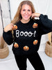 Boo! Chunky Knit Sweater With Jack-O-Lanterns - Whiskey Skies - DAVI & DANI