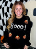 Boo! Chunky Knit Sweater With Jack-O-Lanterns - Whiskey Skies - DAVI & DANI