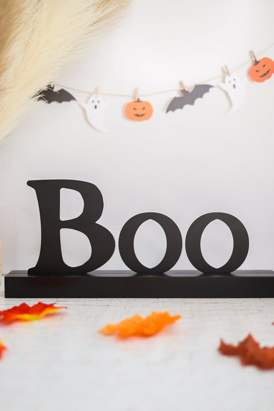 "Boo" Magnetic Word w/ Wood Base - Whiskey Skies - ROEDA STUDIO