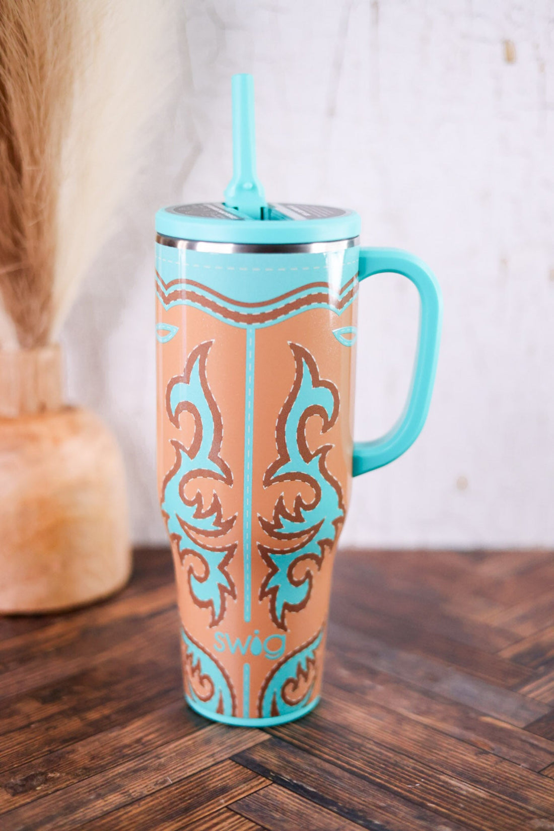 Boot Scootin' Turquoise 40oz Mega Mug - Whiskey Skies - SWIG LIFE