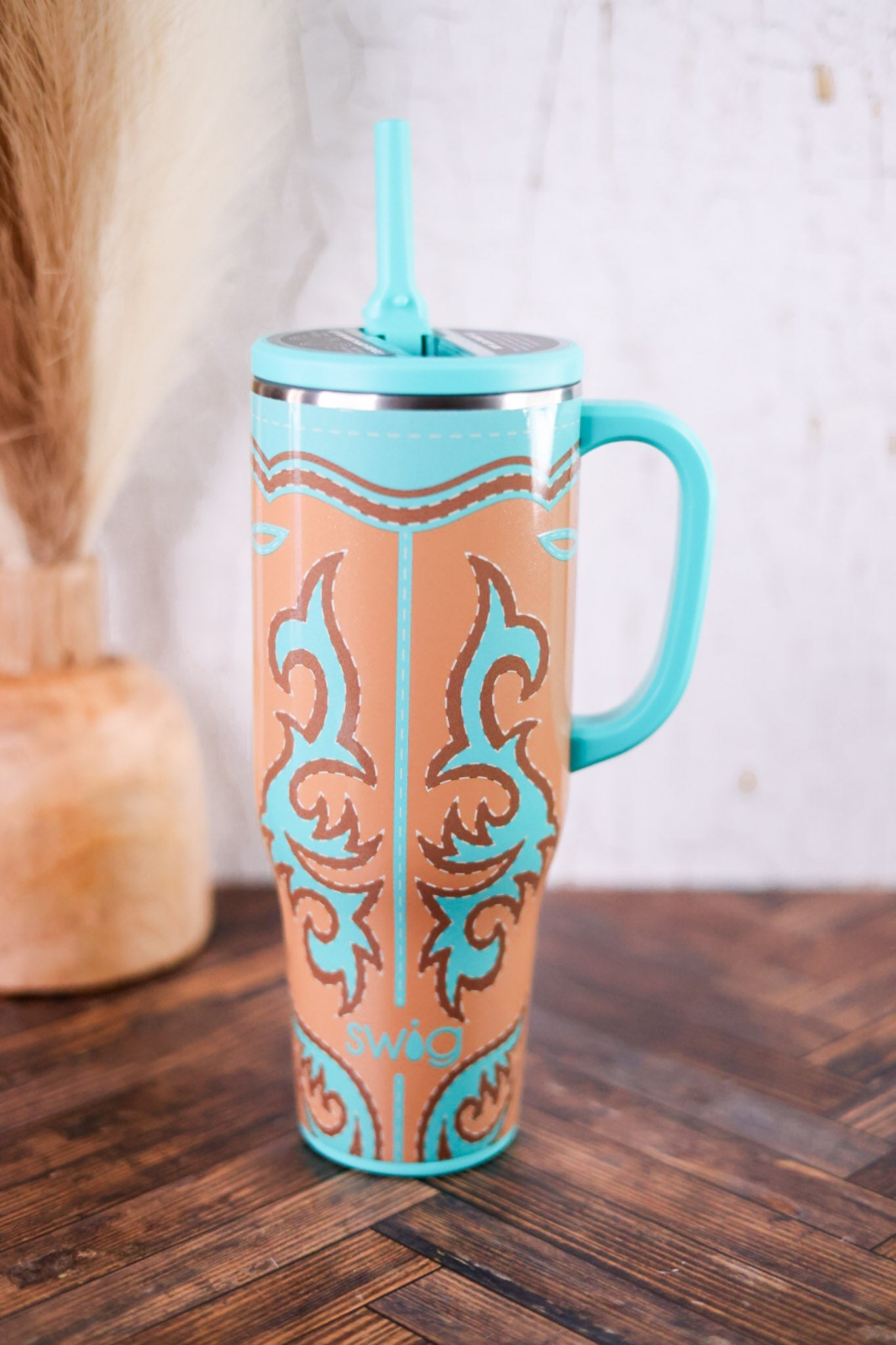 Boot Scootin' Turquoise 40oz Mega Mug - Whiskey Skies - SWIG LIFE