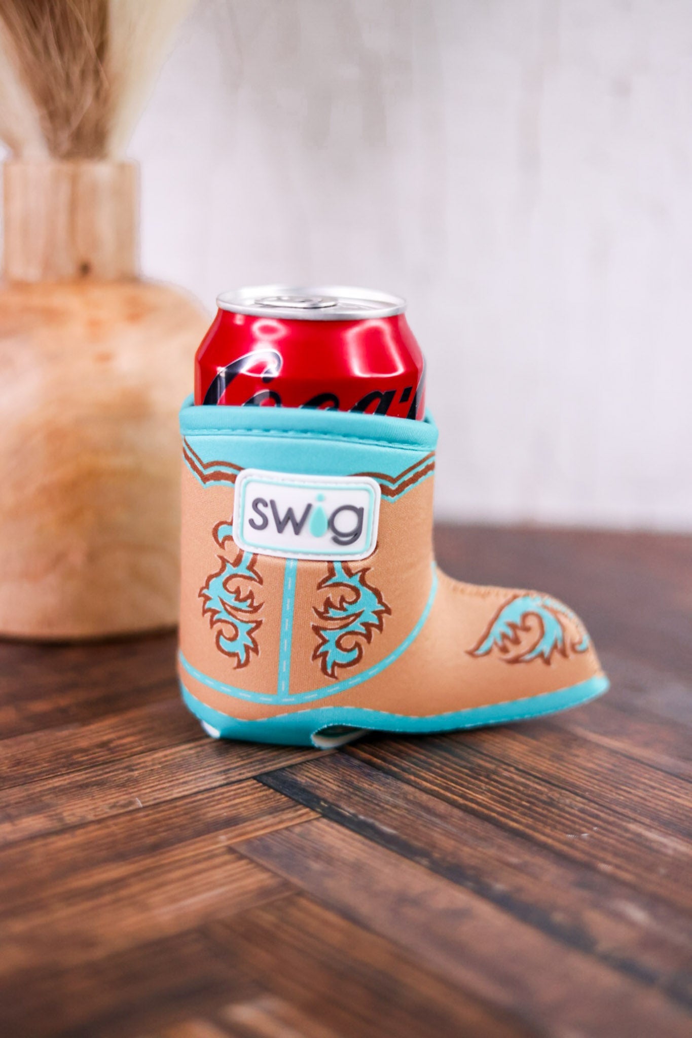 Boot Scootin' Turquoise Can Coolie W/ Card Pocket - Whiskey Skies - SWIG LIFE