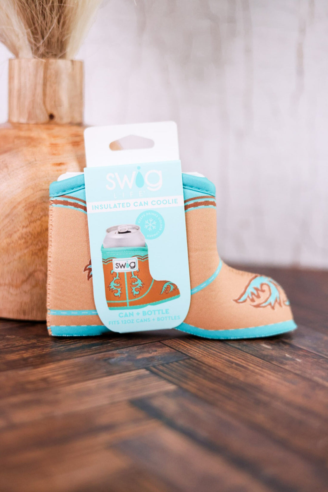 Boot Scootin' Turquoise Can Coolie W/ Card Pocket - Whiskey Skies - SWIG LIFE