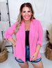 Boyfriend Cut Stretchy Open Front Blazer W/ Rolled Up Sleeves (8 Colors) - Whiskey Skies - ANDREE BY UNIT
