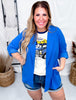Boyfriend Cut Stretchy Open Front Blazer W/ Rolled Up Sleeves (8 Colors) - Whiskey Skies - ANDREE BY UNIT
