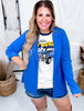 Boyfriend Cut Stretchy Open Front Blazer W/ Rolled Up Sleeves (8 Colors) - Whiskey Skies - ANDREE BY UNIT