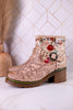 Branchout Floral Leather Boots With Antique Style Buckle - Whiskey Skies - SPRING FOOTWEAR
