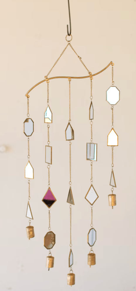 Brass Suncatcher with Geometric Mirrors - Whiskey Skies - KALALOU