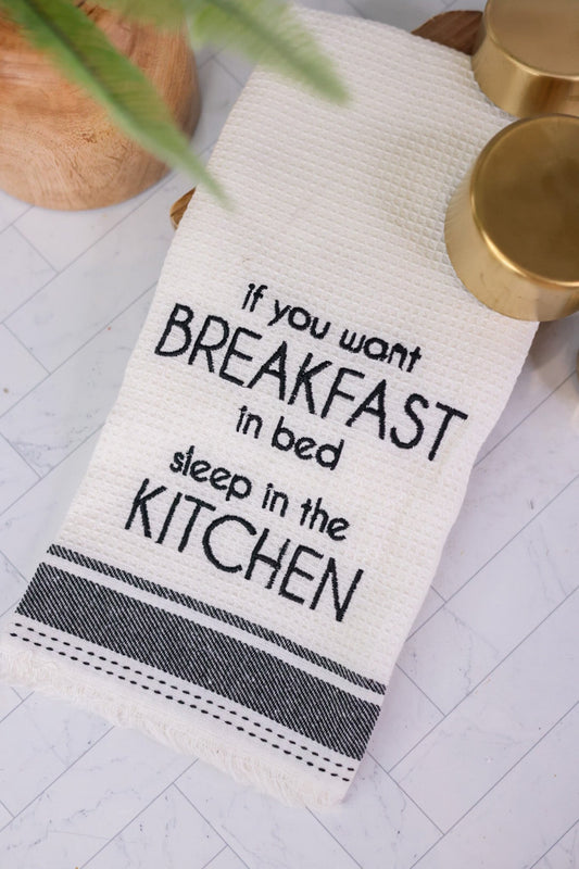 Breakfast In Bed Waffle Weave Tea Towel - Whiskey Skies - KARMA