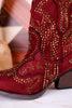 Brick Red Parade Rhinestone Ankle Boots - Whiskey Skies - VERY G