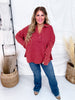 Brick Red Waffle Knit V - Neck Top - Whiskey Skies - ANDREE BY UNIT