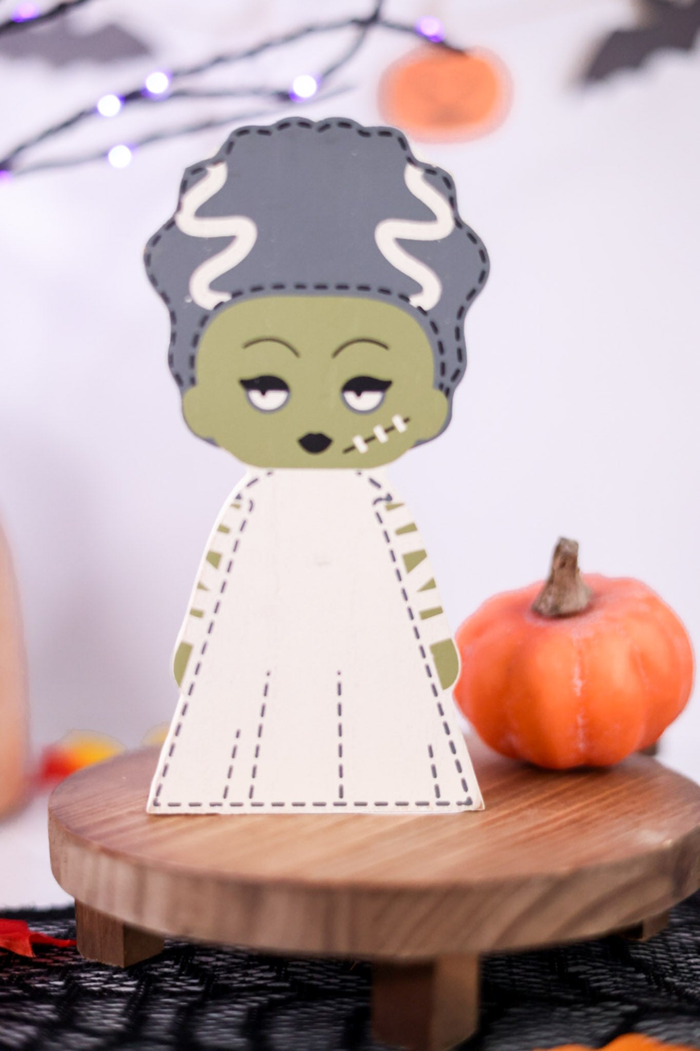 Bride Of Frankenstein Chunky Wood Sitter - Whiskey Skies - ADAMS & CO