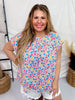 Bright Multicolored Floral Print Round Neck Top - Whiskey Skies - ANDREE BY UNIT