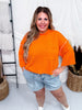 Bright Orange Reverse Stitch Front Pocket Top - Whiskey Skies - SEW IN LOVE