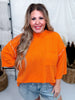 Bright Orange Reverse Stitch Front Pocket Top - Whiskey Skies - SEW IN LOVE