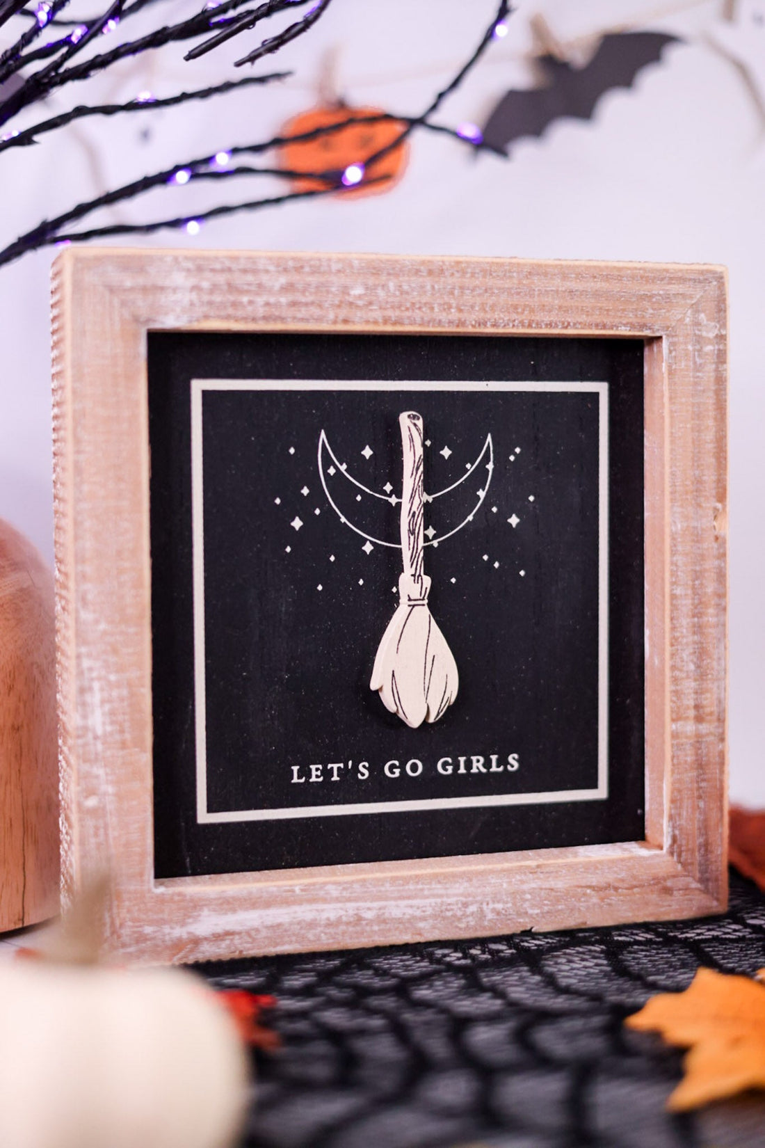 Broom/Pie Reversible Wood Frame Sign - Whiskey Skies - ADAMS & CO