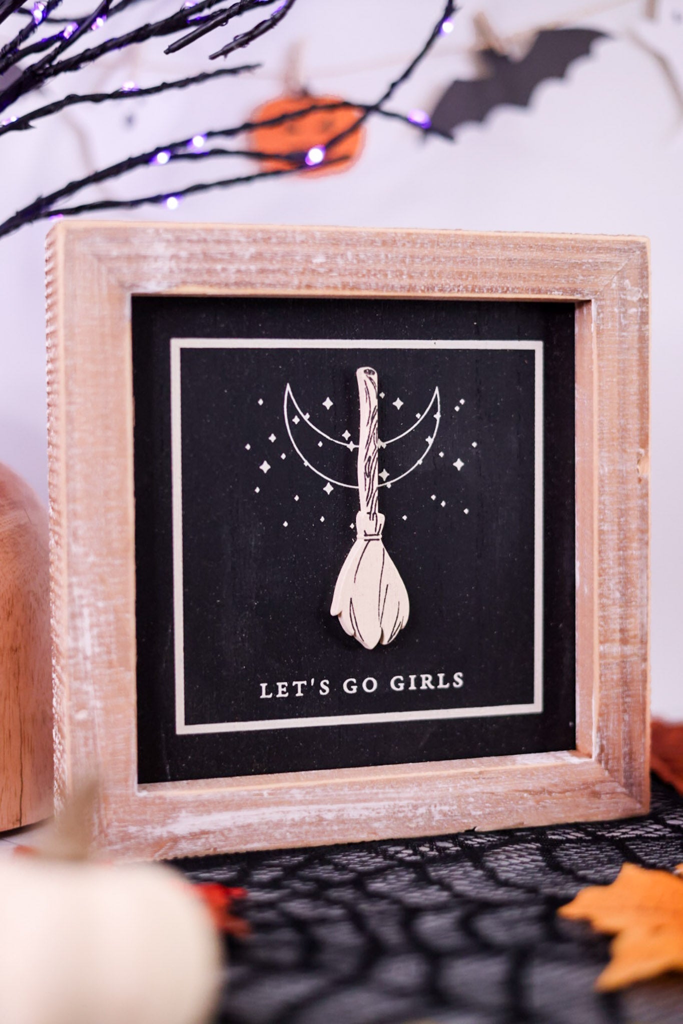 Broom/Pie Reversible Wood Frame Sign - Whiskey Skies - ADAMS & CO