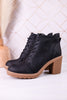 Broomstick Black Heeled Booties - Whiskey Skies - CORKYS FOOTWEAR