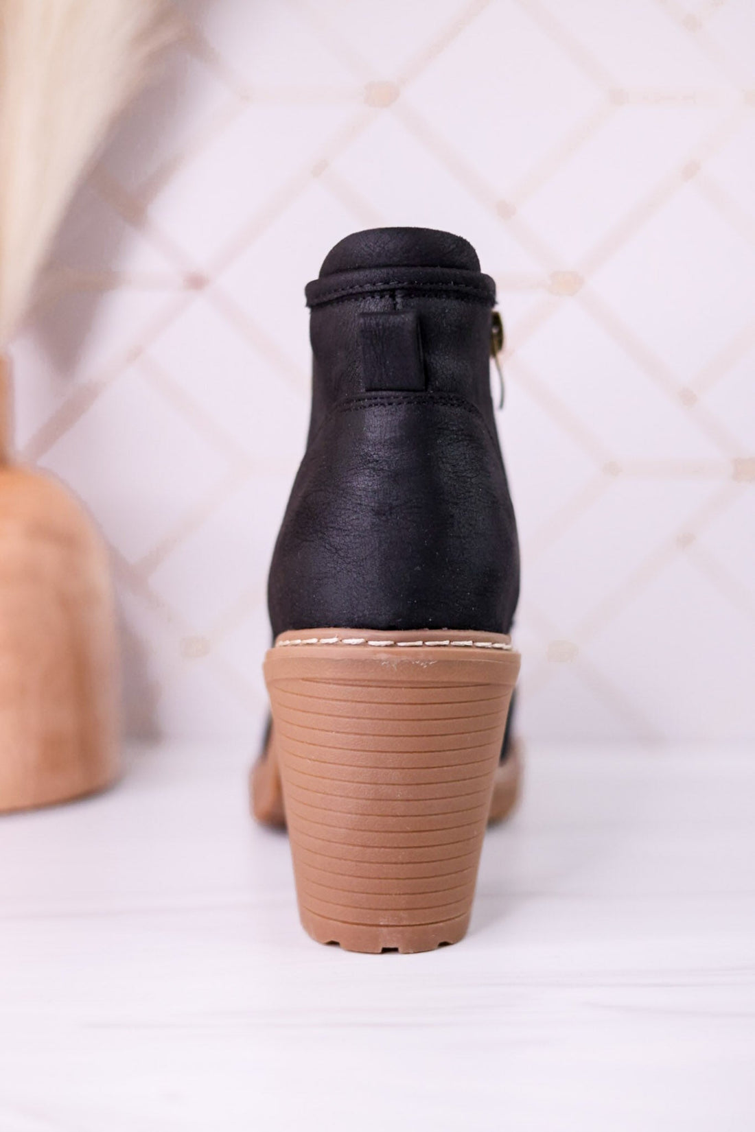 Broomstick Black Heeled Booties - Whiskey Skies - CORKYS FOOTWEAR