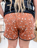 Brown Bandana Babe Drawstring Shorts - Whiskey Skies - STERLING KREEK