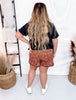Brown Bandana Babe Drawstring Shorts - Whiskey Skies - STERLING KREEK