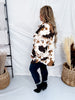 Brown & Black Cow Print Faux Fur Shacket - Whiskey Skies - DAVI & DANI