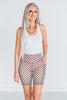 Brown Checkered Biker Shorts - Whiskey Skies - RODEO HIPPIE