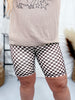 Brown Checkered Biker Shorts - Whiskey Skies - RODEO HIPPIE