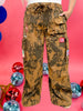 Brown Cow Camo Print Cargo Pants With Western Patches - Whiskey Skies - DAVI & DANI