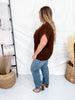 Brown Crew Neck Sweater Vest - Whiskey Skies - GEEGEE