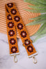 Brown Floral Crochet Bag Strap - Whiskey Skies - THOMAS & LEE CO.