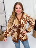 Brown Floral Open Front Sweater Cardigan - Whiskey Skies - SOUTHERN GRACE