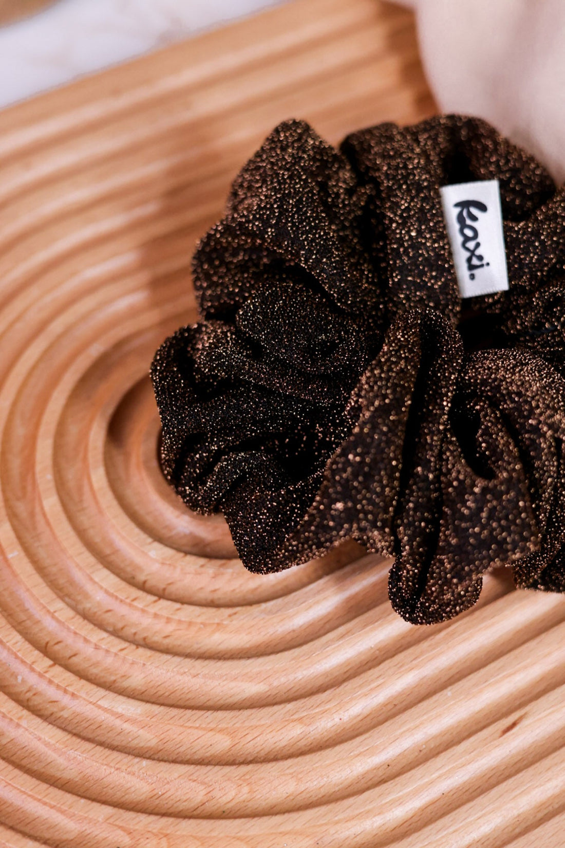 Brown Glitter Midi Scrunchie - Whiskey Skies - KAXI