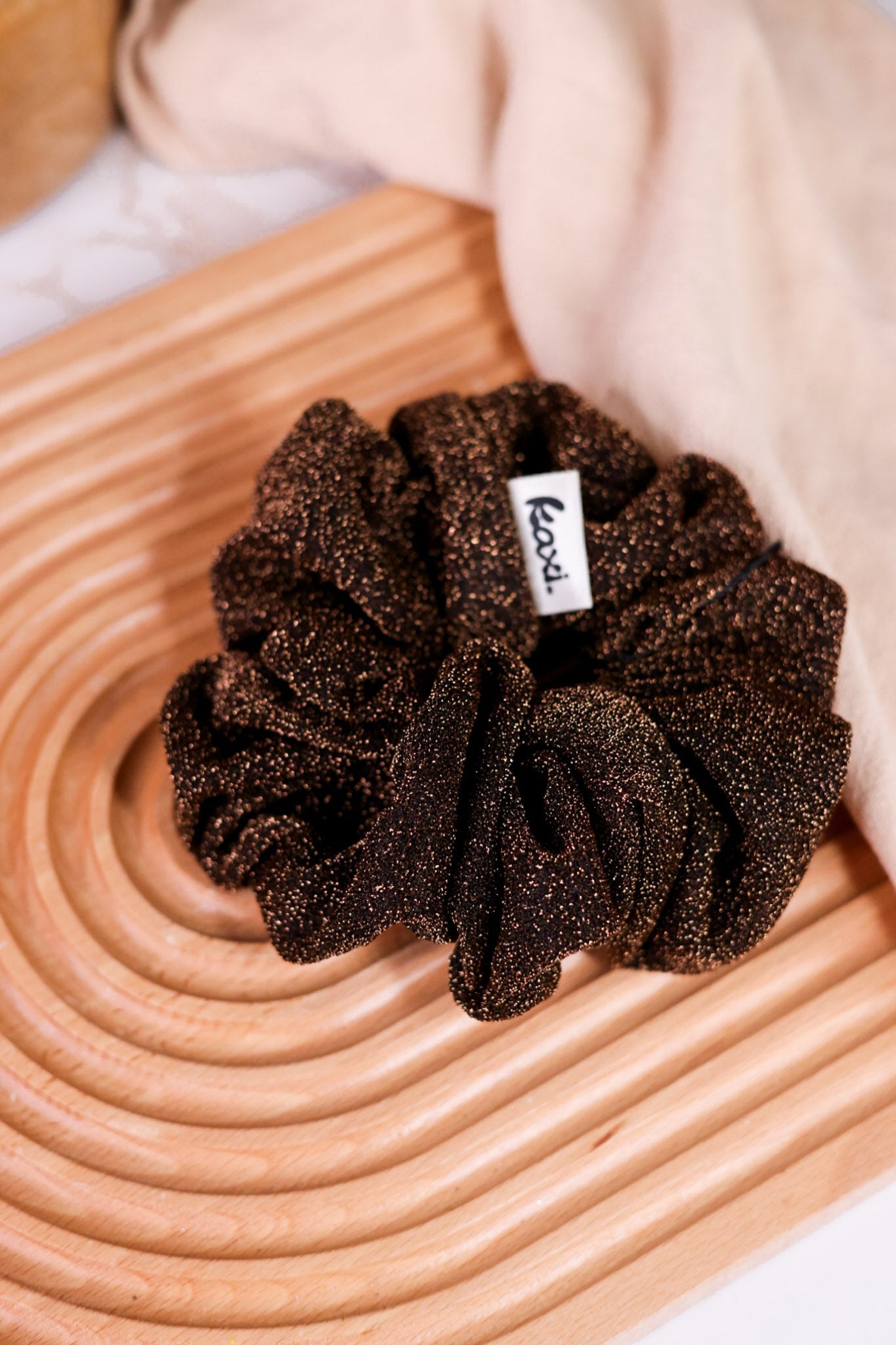 Brown Glitter Midi Scrunchie - Whiskey Skies - KAXI