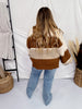 Brown & Ivory Color Block Striped Sweater - Whiskey Skies - ODDI