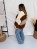 Brown & Ivory Color Block Striped Sweater - Whiskey Skies - ODDI