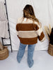 Brown & Ivory Color Block Striped Sweater - Whiskey Skies - ODDI