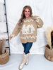 Brown & Ivory Sweater With Running Horse Graphic - Whiskey Skies - POLAGRAM + BAEVELY