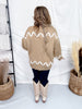 Brown & Ivory Sweater With Running Horse Graphic - Whiskey Skies - POLAGRAM + BAEVELY
