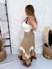 Brown Mineral Washed Tiered Hem Skirt - Whiskey Skies - OLI & HALI