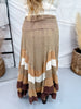 Brown Mineral Washed Tiered Hem Skirt - Whiskey Skies - OLI & HALI