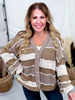 Brown Multi Washed Color Block & Patchwork Cardigan - Whiskey Skies - OLI & HALI