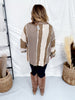 Brown Multi Washed Color Block & Patchwork Cardigan - Whiskey Skies - OLI & HALI